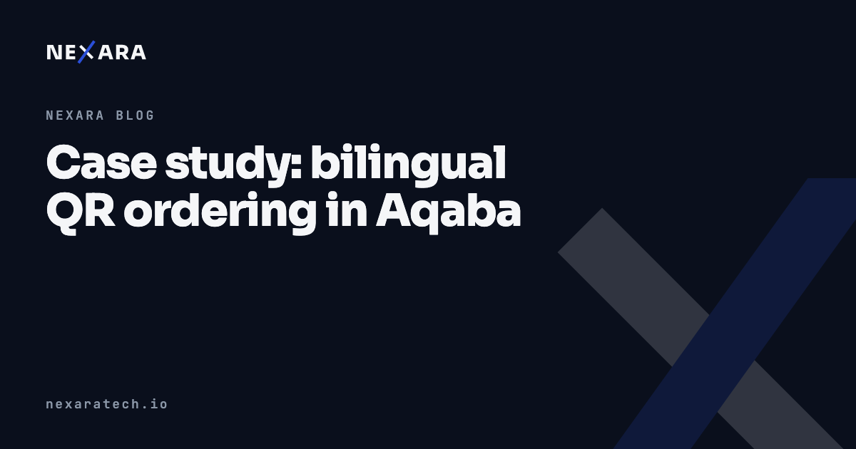 Case study: bilingual QR ordering in Aqaba
