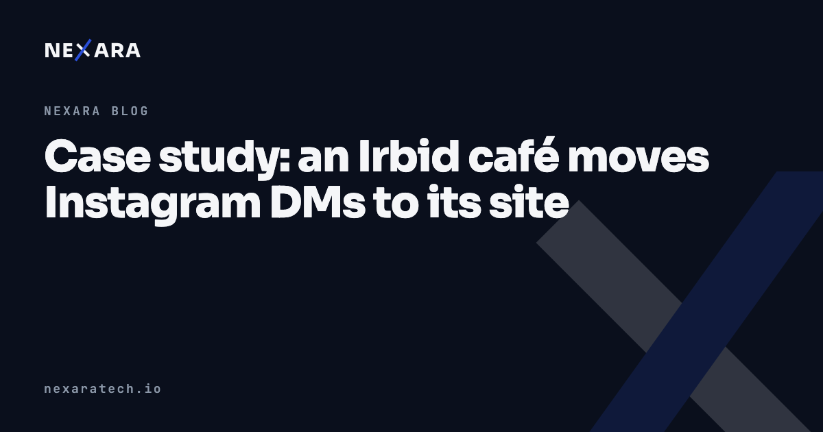 Case study: an Irbid café moves Instagram DMs to its site