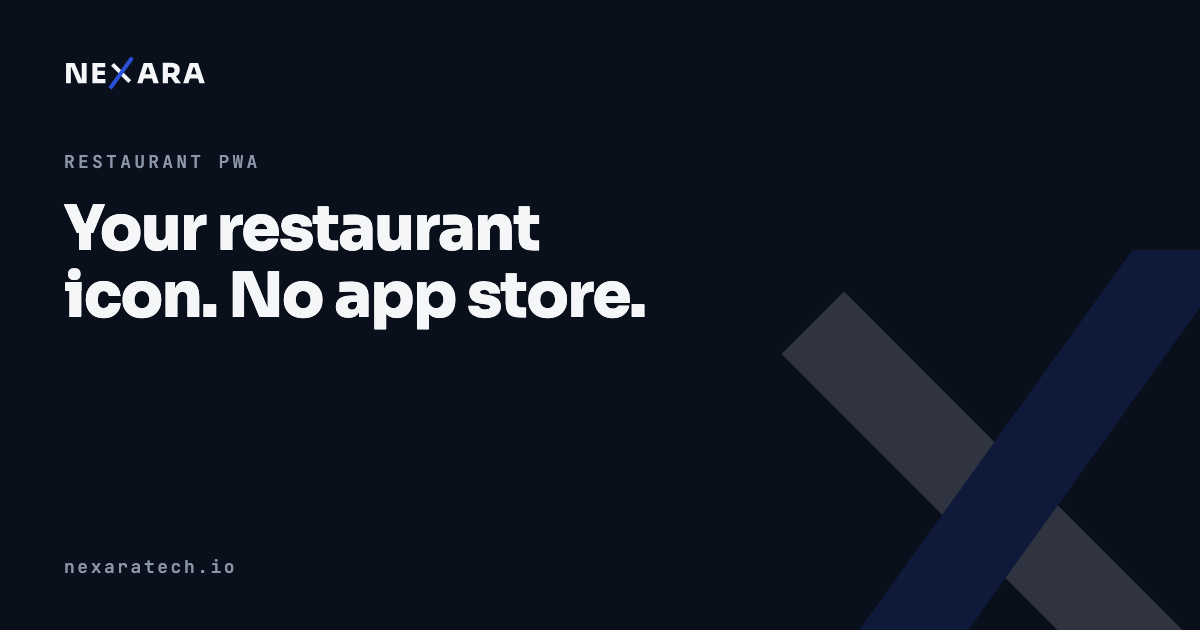 Your restaurant icon. No app store.