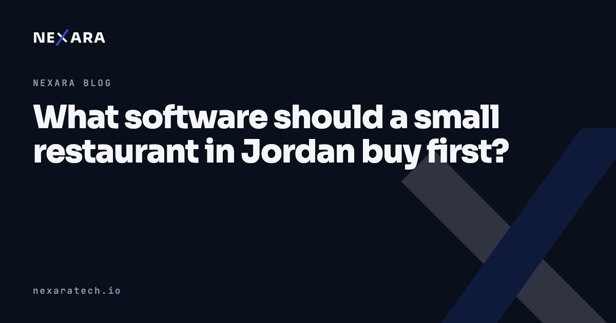 Small restaurants in Jordan run without software. That is the opportunity.