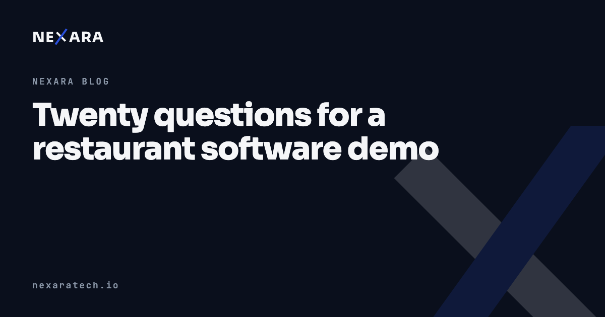 Twenty questions for a restaurant software demo