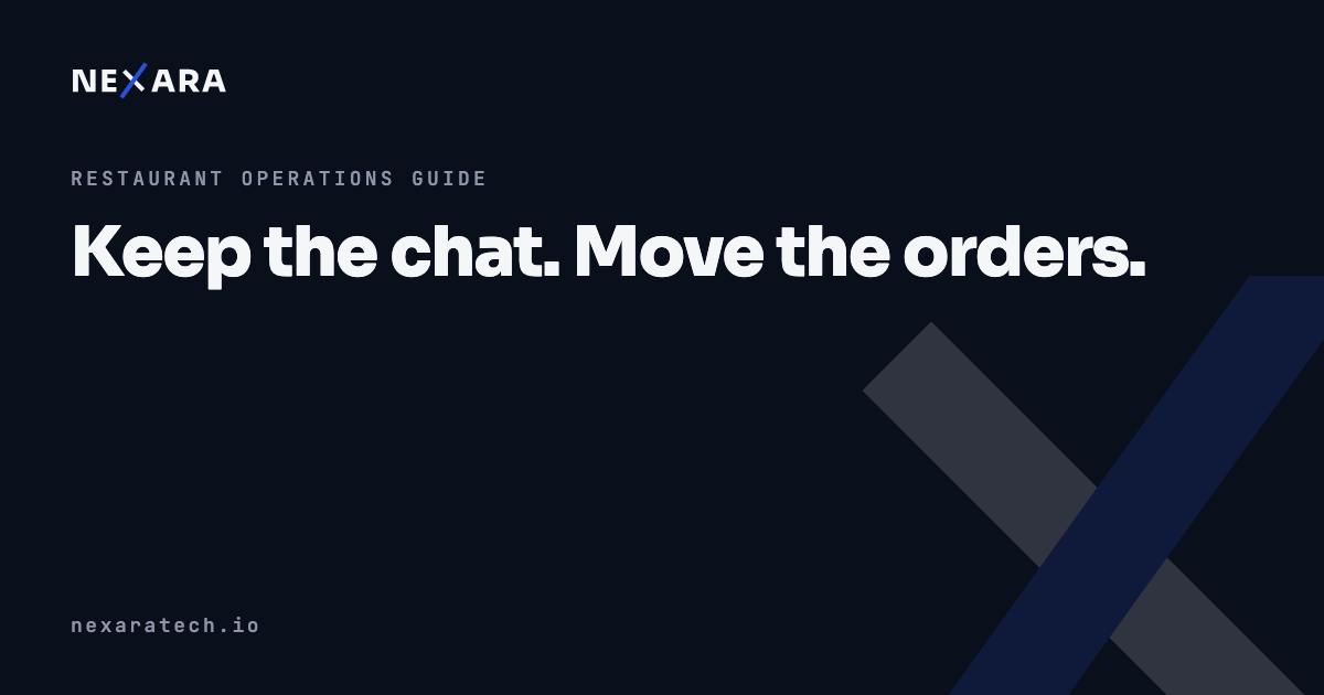 Keep the chat. Move the orders.